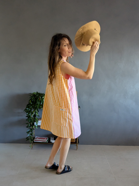 !! NEW !! Women : La robe brigitte en vichy bicolore 100% coton