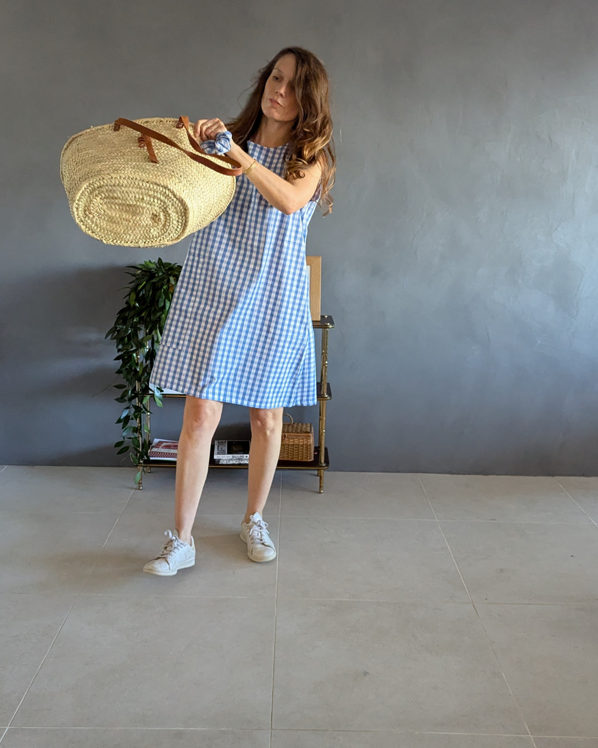 !! NEW !! Women : La robe Brigitte en vichy bleu 100% coton