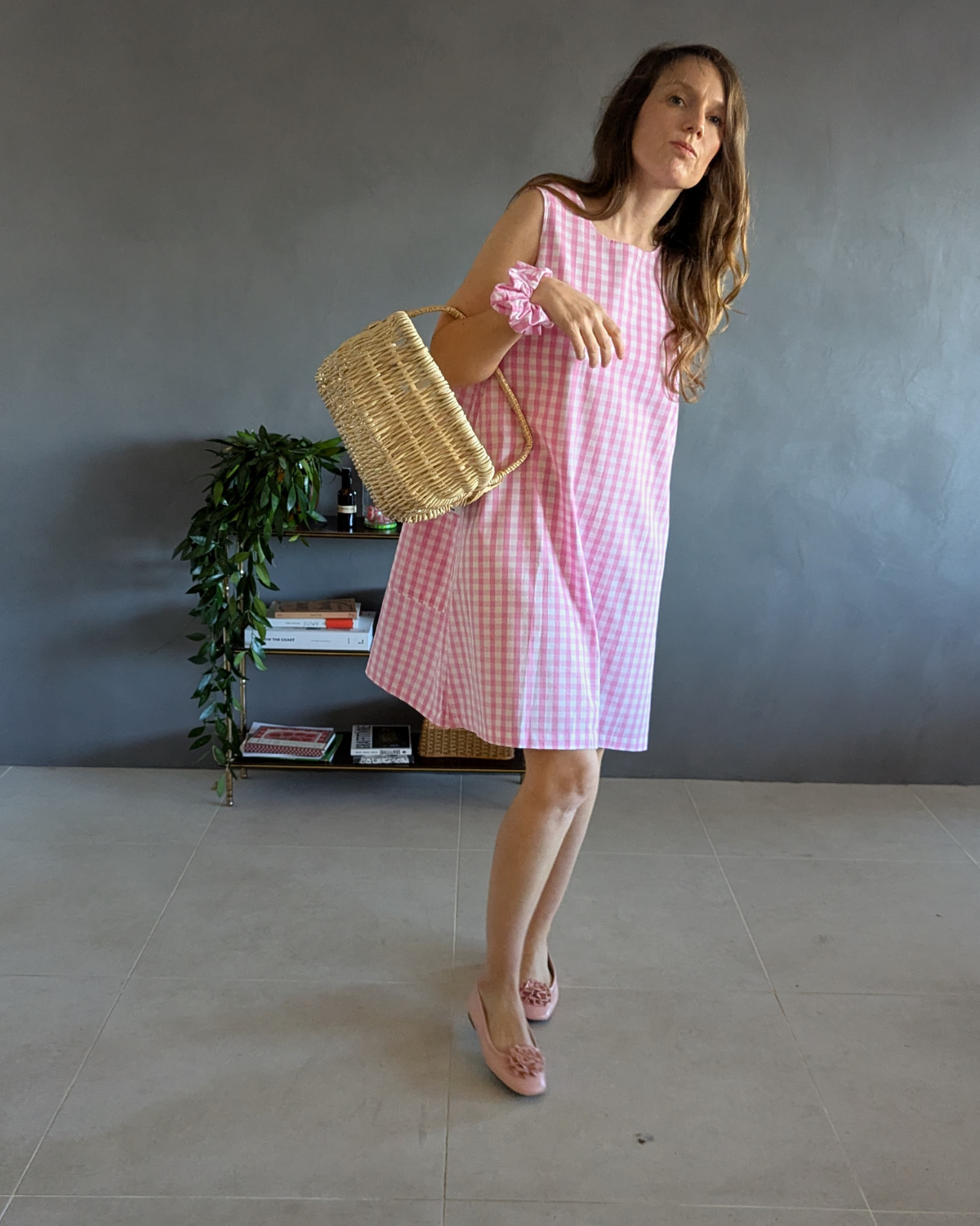 !! NEW !! Women : La robe Brigitte en vichy rose 100% coton
